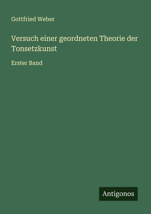 Produktbild: Versuch einer geordneten Theorie der Tonsetzkunst