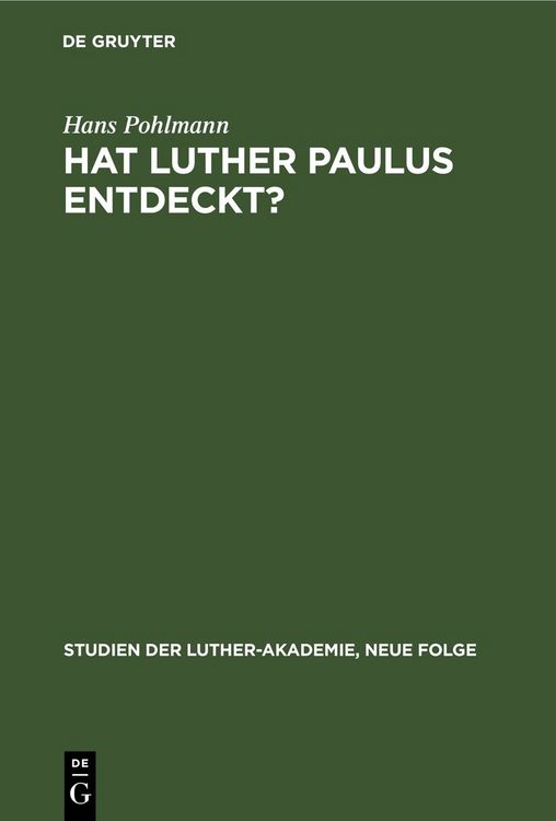Produktbild: Hat Luther Paulus Entdeckt?