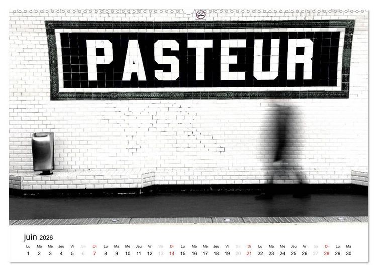 Produktbild: Paris M&eacute;tropolitain (Calendrier mural 2026 DIN A2 vertical) calendrier de bureau