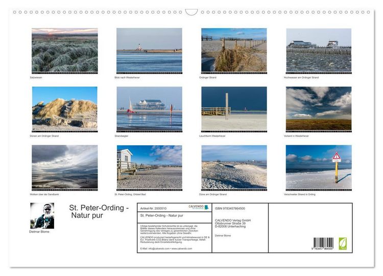 Produktbild: St. Peter-Ording - Natur pur (Wandkalender 2026 DIN A2 quer), CALVENDO Monatskalender
