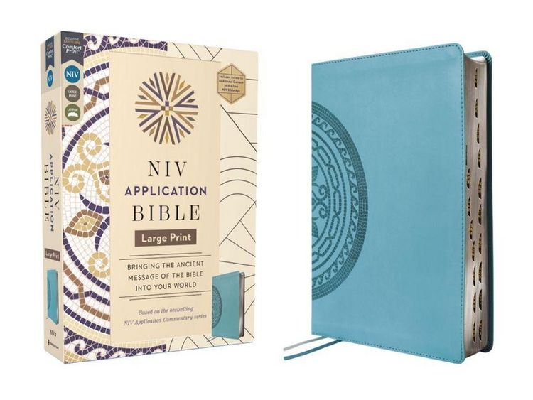 Produktbild: NIV Application Bible, Large Print, Leathersoft, Teal, Red Letter, Thumb Indexed, Comfort Print