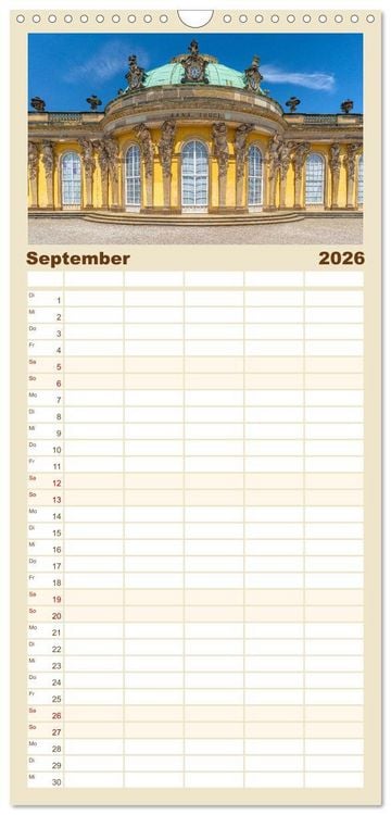 Produktbild: Familienplaner 2026 - Potsdam - Schl&ouml;sser, Parks und der Alte Fritz mit 5 Spalten (Wandkalender, 21 x 45 cm) CALVENDO