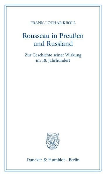 Produktbild: Rousseau in Preu&szlig;en und Russland.
