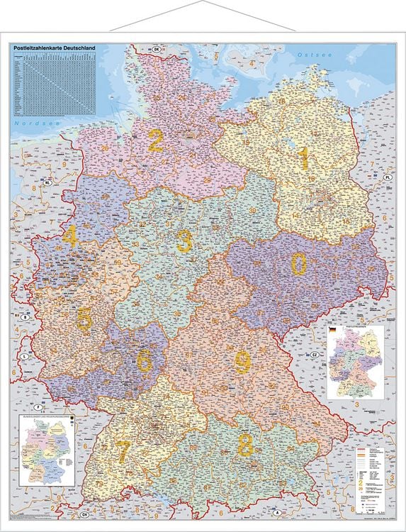 Produktbild: Deutschland Postleitzahlenkarte Gro&szlig;format