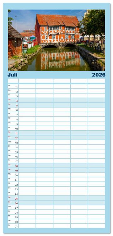 Produktbild: Familienplaner 2026 - Wismar - Die Ostseeperle unter den deutschen Hansest&auml;dten mit 5 Spalten (Wandkalender, 21 x 45 cm) CALVENDO