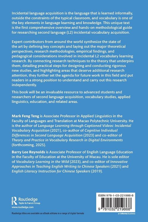 Produktbild: Researching Incidental Vocabulary Learning in a Second Language