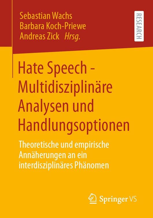 Produktbild: Hate Speech - Multidisziplin&auml;re Analysen und Handlungsoptionen