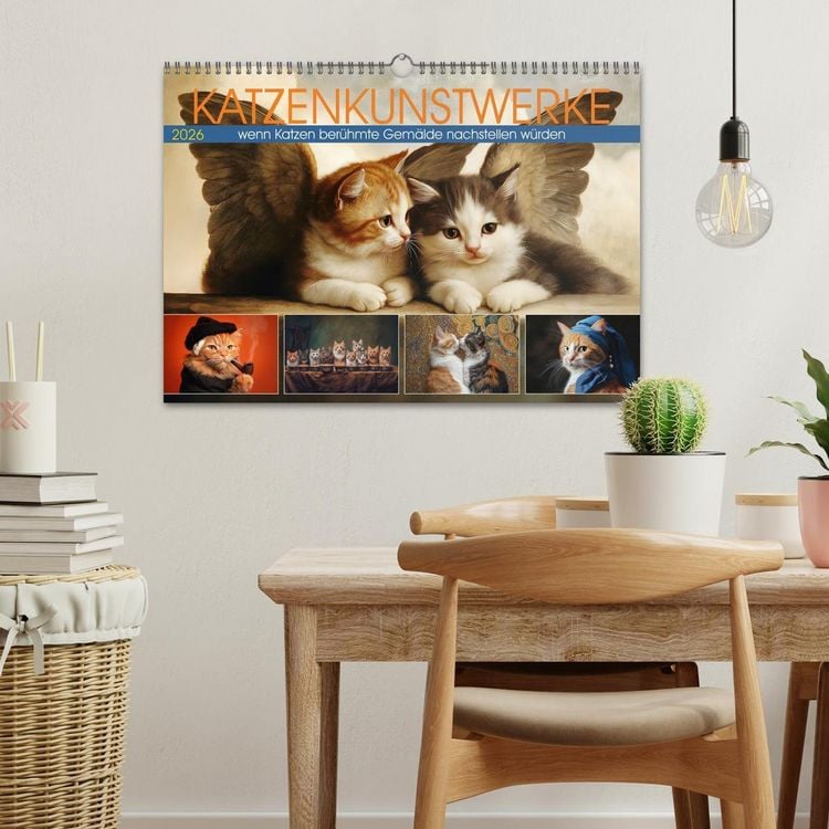 Produktbild: Katzenkunstwerke (Wandkalender 2026 DIN A3 quer), CALVENDO Monatskalender