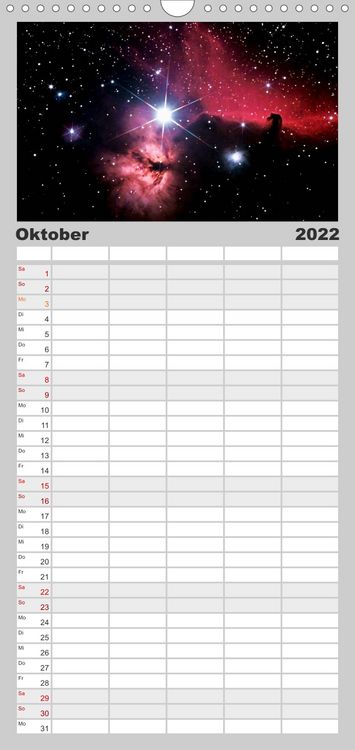 Produktbild: Familienplaner Himmlische Impressionen (Wandkalender 2022 , 21 cm x 45 cm, hoch)