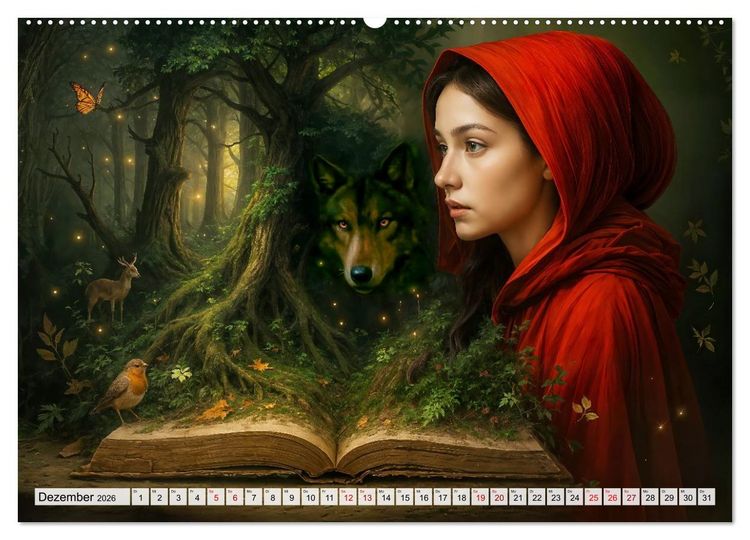 Produktbild: Magische Welt der B&uuml;cher - Fantastische Abenteuer zwischen den Seiten (Wandkalender 2026 DIN A2 quer), CALVENDO Monatskalender