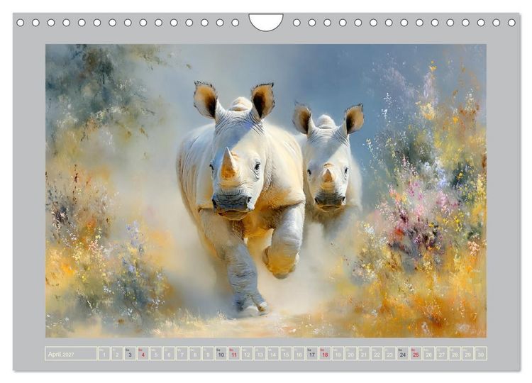 Produktbild: Nash&ouml;rner. M&auml;chtige Rhinos in der Grassavanne (Wandkalender 2027 DIN A4 quer), CALVENDO Monatskalender