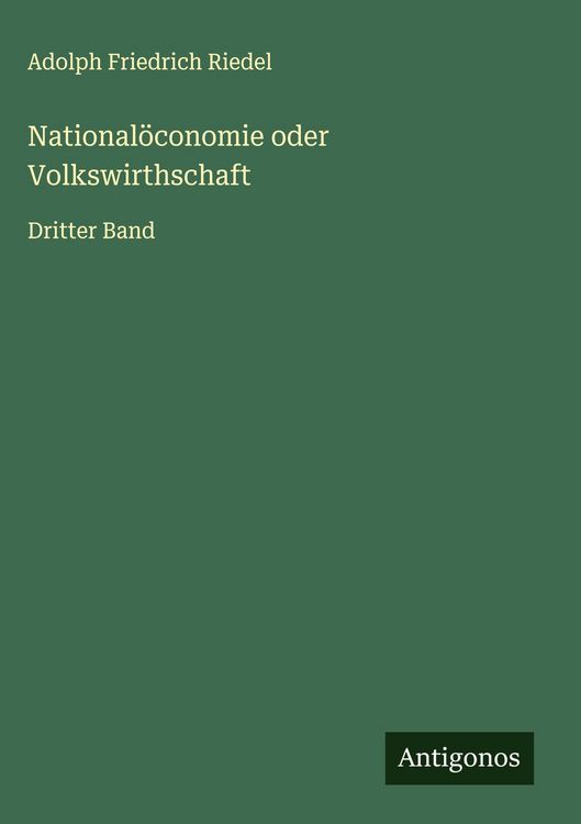 Produktbild: National&ouml;conomie oder Volkswirthschaft
