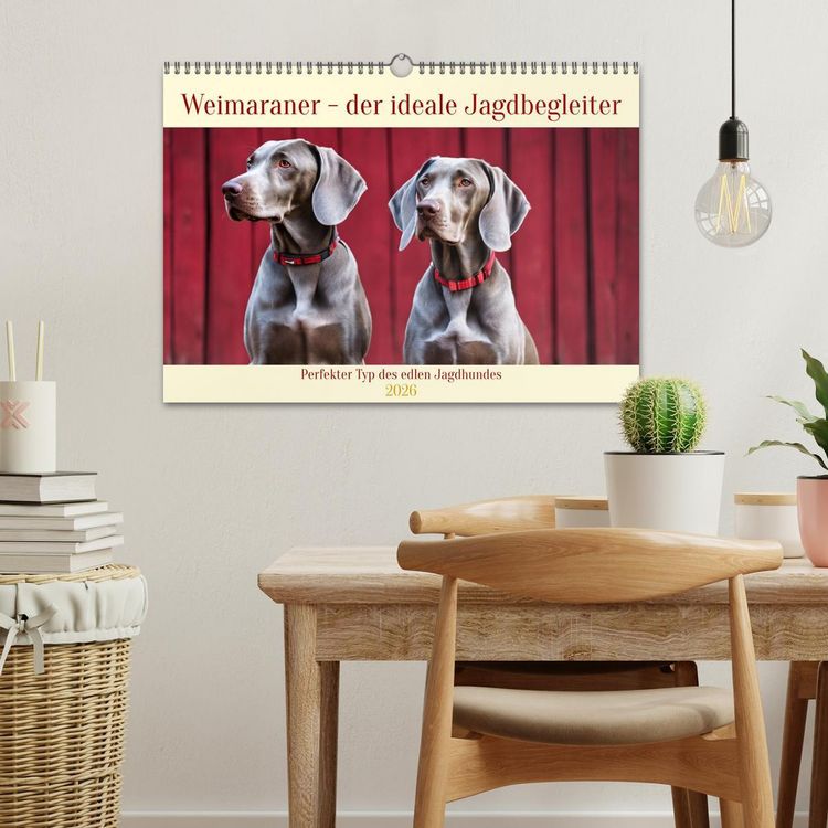 Produktbild: Weimaraner - der ideale Jagdbegleiter (Wandkalender 2026 DIN A3 quer), CALVENDO Monatskalender