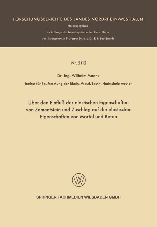 Produktbild: &Uuml;ber den Einflu&szlig; der elastischen Eigenschaften von Zementstein und Zuschlag auf die elastischen Eigenschaften von M&ouml;rtel und Beton