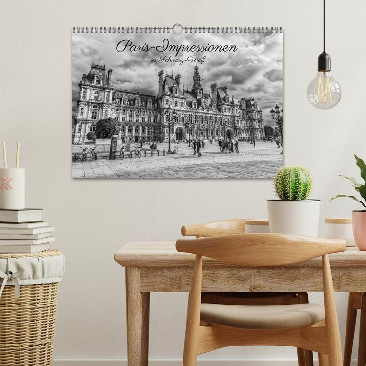 Produktbild: Paris-Impressionen in Schwarz-Wei&szlig; (Wandkalender 2026 DIN A3 quer), CALVENDO Monatskalender
