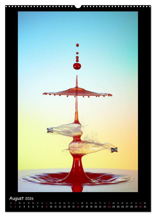 Produktbild: Au&szlig;ergew&ouml;hnliche Kunst - Wasser Tropfenfotografie (Wandkalender 2026 DIN A2 hoch), CALVENDO Monatskalender