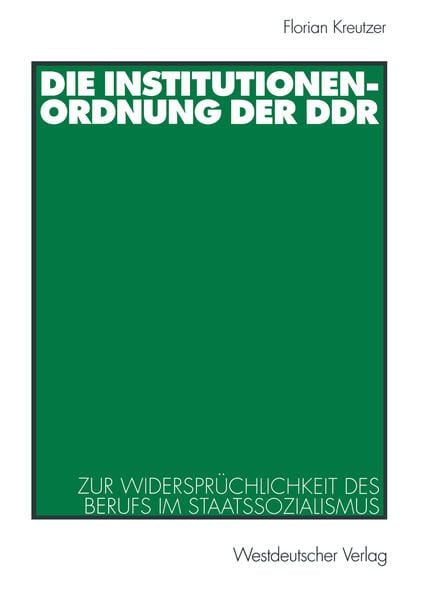Produktbild: Die Institutionenordnung der DDR