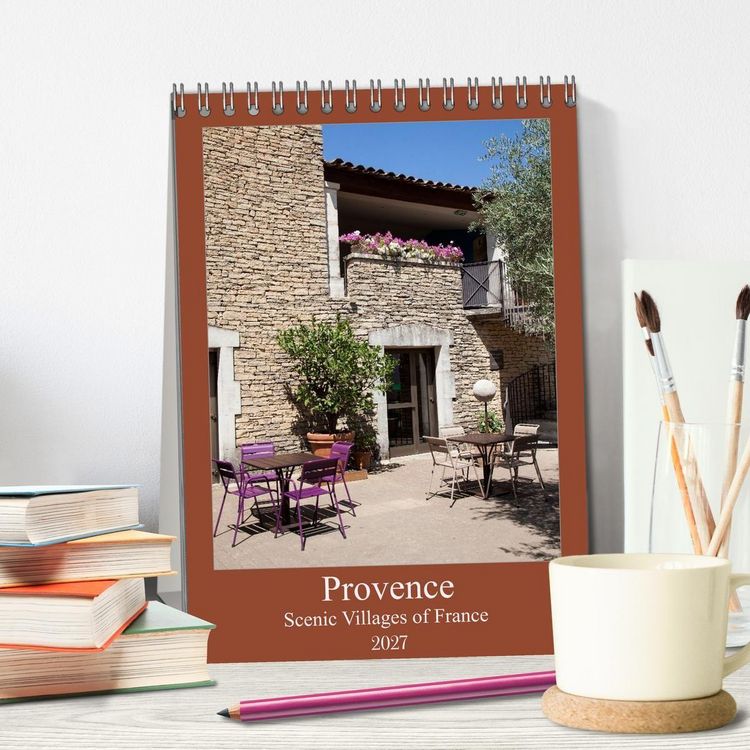 Produktbild: Provence &ndash; Scenic Villages of France (Desk Calendar 2027 DIN A5 portrait), CALVENDO 12 Month DeskCalendar