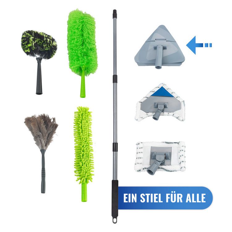 Produktbild: Mod. Triangel-Wischer mit Teleskopstiel, 360&deg; Duo-Knickgelenk