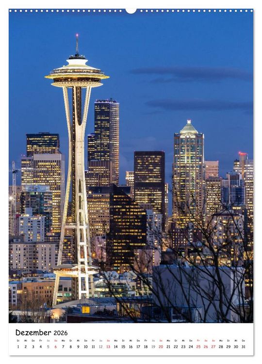 Produktbild: Seattle - Moderne Stadt des Nordwestens (hochwertiger Premium Wandkalender 2026 DIN A2 hoch), Kunstdruck in Hochglanz