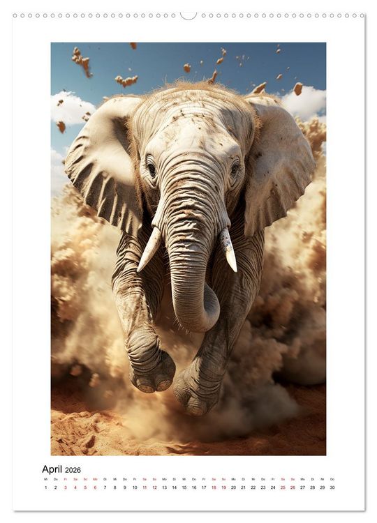 Produktbild: Highspeed Tiere (Wandkalender 2026 DIN A2 hoch), CALVENDO Monatskalender