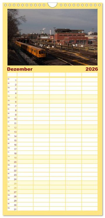 Produktbild: Familienplaner 2026 - Auf Gleisen durch Berlin mit 5 Spalten (Wandkalender, 21 x 45 cm) CALVENDO