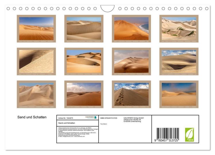 Produktbild: Sand und Schatten (Wandkalender 2026 DIN A4 quer), CALVENDO Monatskalender