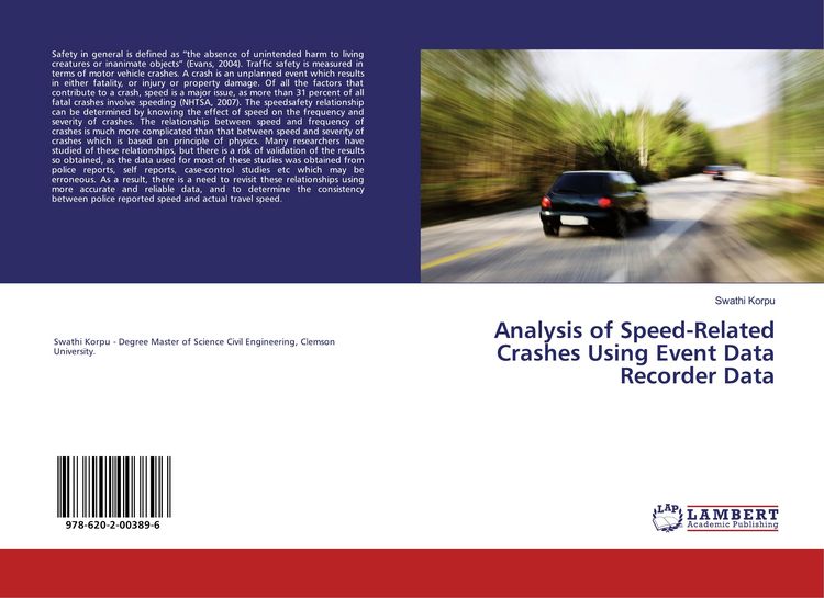 Produktbild: Analysis of Speed-Related Crashes Using Event Data Recorder Data