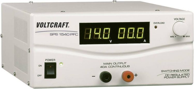 Produktbild: VOLTCRAFT SPS 1540 PFC Labornetzger&auml;t, einstellbar 3 - 15 V/DC 4 - 40 A 600 W Remote Anzahl Ausg&auml;nge 1 x