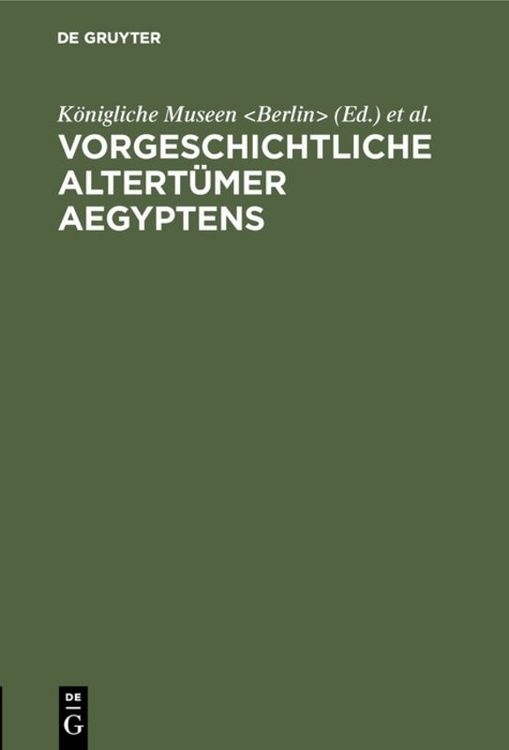Produktbild: Vorgeschichtliche Altert&uuml;mer Aegyptens