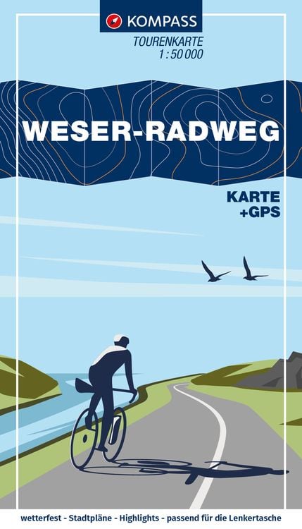 Produktbild: KOMPASS Fahrrad-Tourenkarte Weser-Radweg 1:50.000
