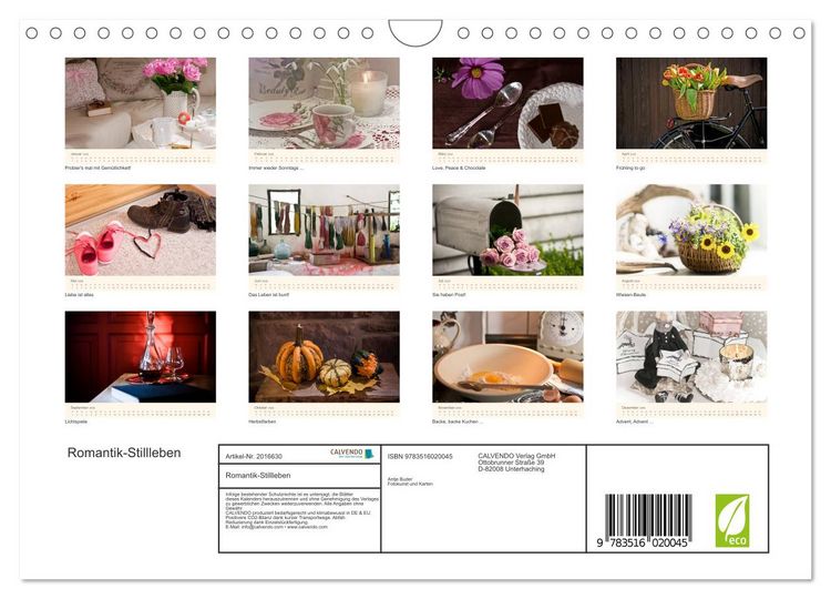 Produktbild: Romantik-Stillleben (Wandkalender 2026 DIN A4 quer), CALVENDO Monatskalender