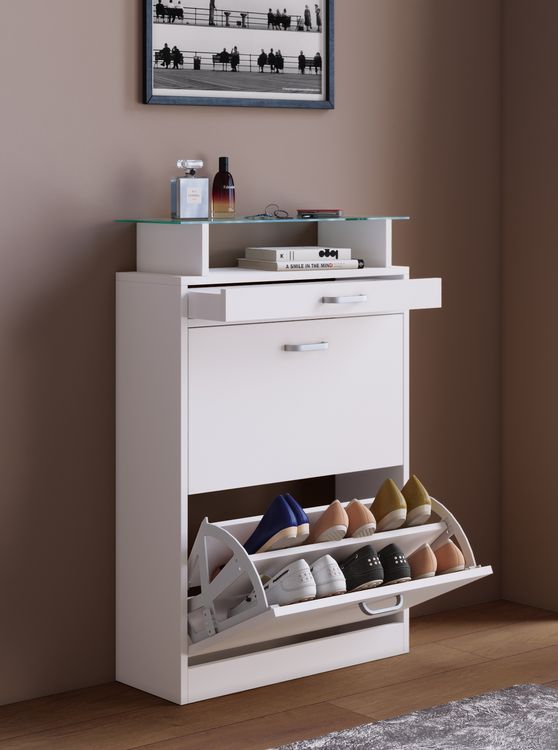 Produktbild: Holz Schuhschrank Schuhkipper Klappen Sipos M