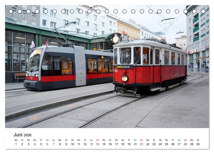 Produktbild: Mit der Bim durch Wien - Die Wiener Stra&szlig;enbahn (Tischkalender 2026 DIN A5 quer), CALVENDO Monatskalender