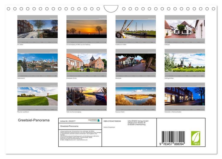 Produktbild: Greetsiel-Panorama (Wandkalender 2026 DIN A4 quer), CALVENDO Monatskalender