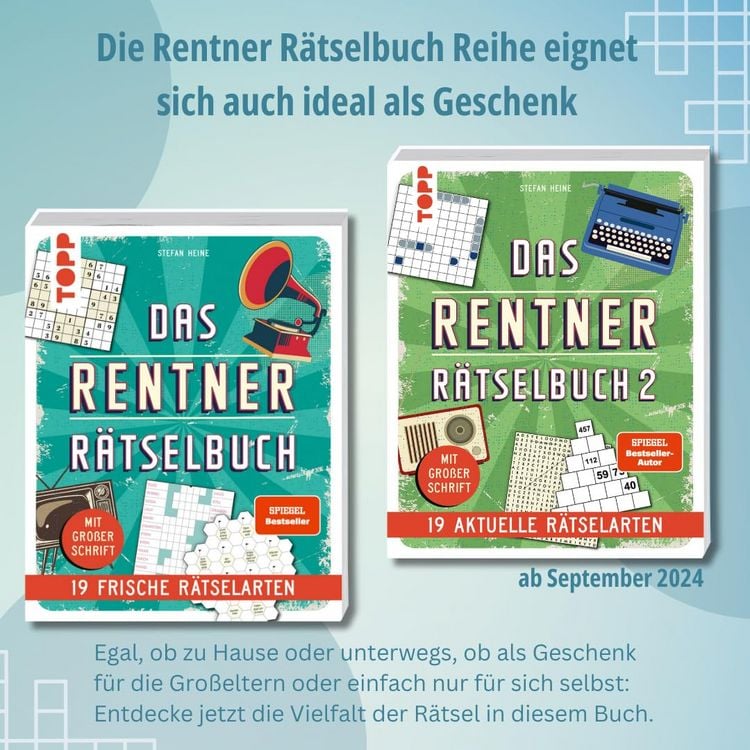 Produktbild: Das Rentner-R&auml;tselbuch 2 &ndash; 19 aktuelle R&auml;tselarten mit Nostalgie-Effekt