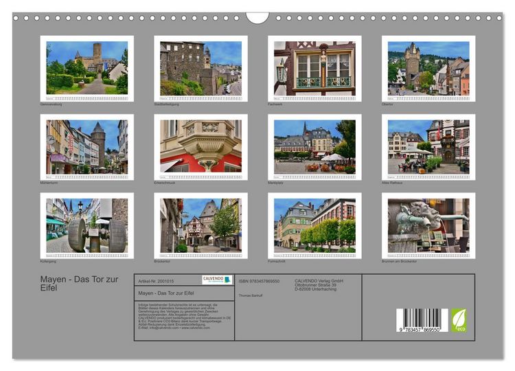 Produktbild: Mayen - Das Tor zur Eifel (Wandkalender 2026 DIN A3 quer), CALVENDO Monatskalender