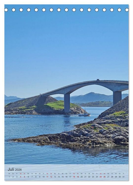 Produktbild: Unterwegs in Norwegen - Mit dem Wohnmobil an sch&ouml;nen Orten verweilen (Tischkalender 2026 DIN A5 hoch), CALVENDO Monatskalender