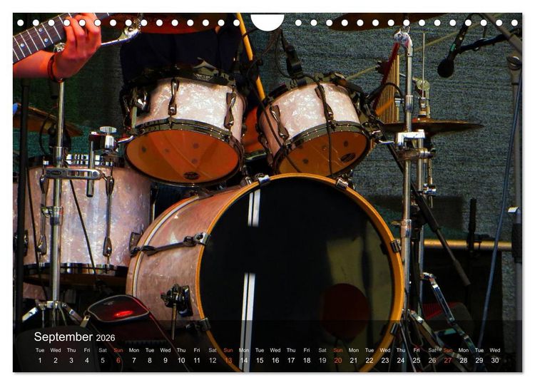 Produktbild: DRUMS ONSTAGE (Wall Calendar 2026 DIN A4 landscape), CALVENDO 12 Month Wall Calendar