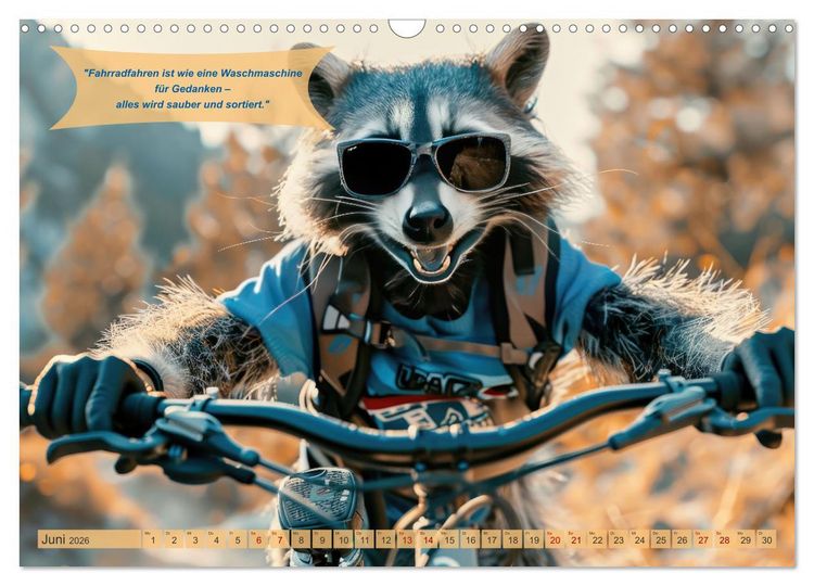 Produktbild: Der tierisch lustige Fahrradkalender (Wandkalender 2026 DIN A3 quer), CALVENDO Monatskalender