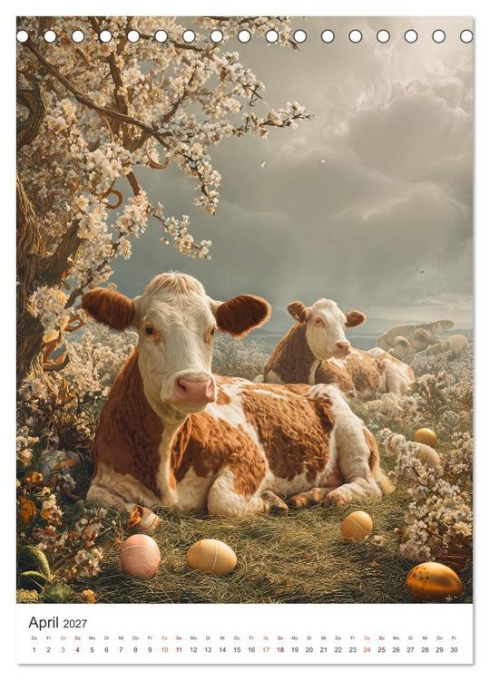Produktbild: Die Liebe zur Kuh (Tischkalender 2027 DIN A5 hoch), CALVENDO Monatskalender
