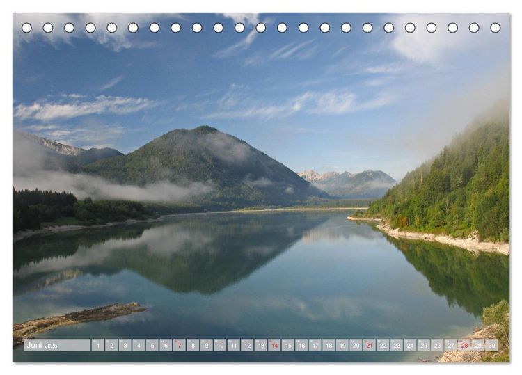 Produktbild: Der Sylvenstein - Impressionen eines Sees in Oberbayern (Tischkalender 2026 DIN A5 quer), CALVENDO Monatskalender