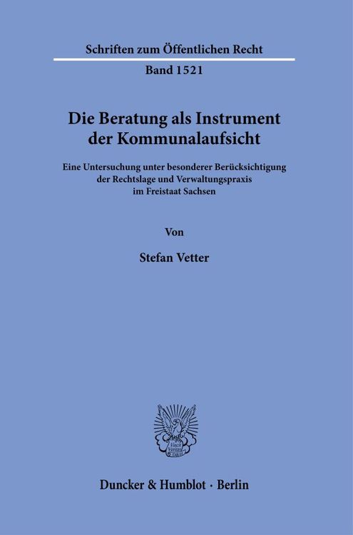 Produktbild: Die Beratung als Instrument der Kommunalaufsicht.