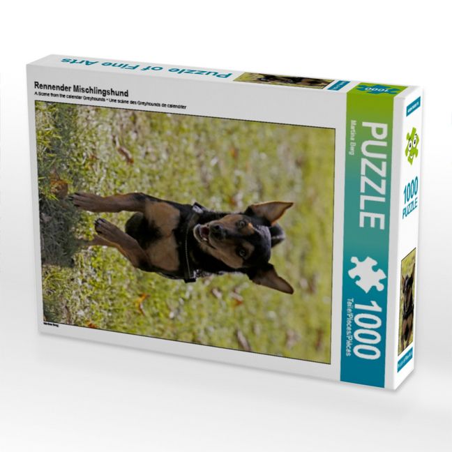 Produktbild: CALVENDO Puzzle Rennender Mischlingshund | 1000 Teile Lege-Gr&ouml;&szlig;e 64x48cm Foto-Puzzle f&uuml;r gl&uuml;ckliche Stunden