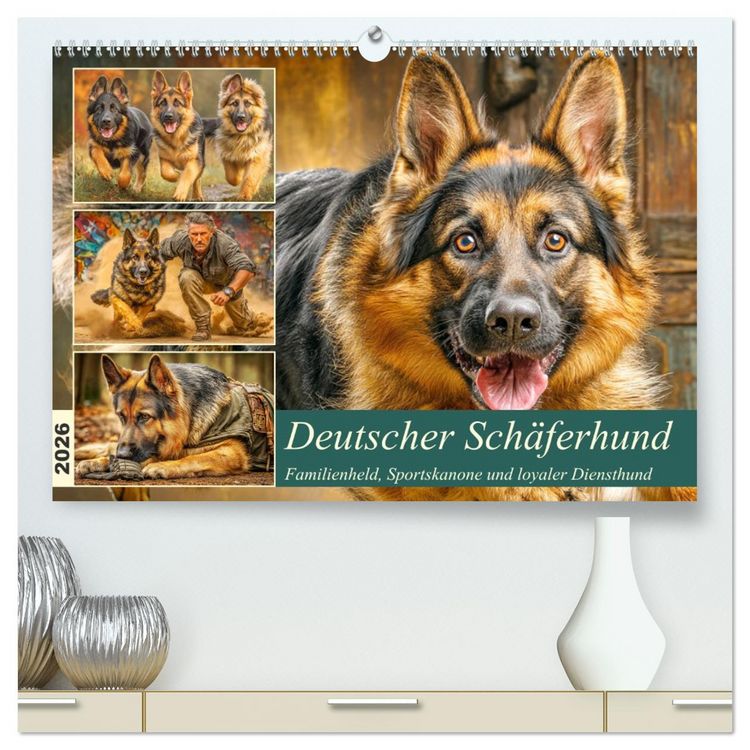 Produktbild: Deutscher Sch&auml;ferhund. Familienheld, Sportskanone und loyaler Diensthund (hochwertiger Premium Wandkalender 2026 DIN A2 quer), Kunstdruck in Hochglanz