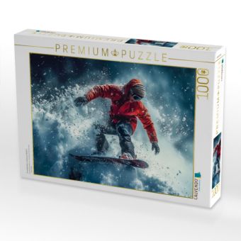 Produktbild: CALVENDO Puzzle Snowboarden, schwarze Abfahrt | 1000 Teile Lege-Gr&ouml;&szlig;e 64x48cm Foto-Puzzle f&uuml;r gl&uuml;ckliche Stunden