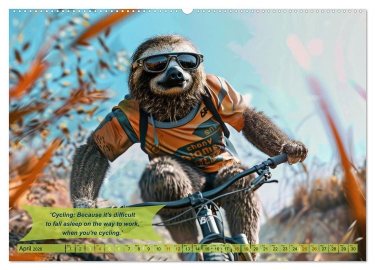 Produktbild: Funny charming animals on a bicycle (Wall Calendar 2026 DIN A2 landscape), CALVENDO 12 Month Wall Calendar