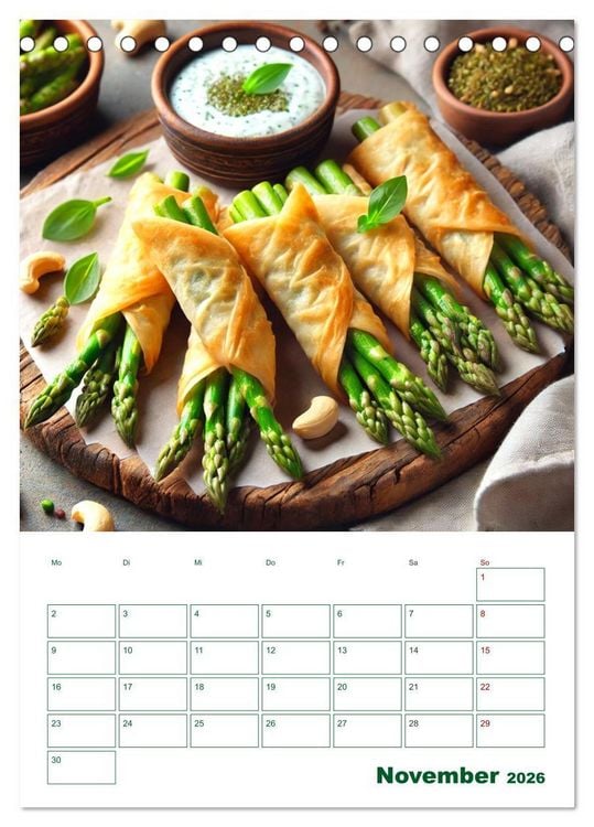 Produktbild: Spargelgl&uuml;ck &ndash; von der Ernte bis zum Genuss (Tischkalender 2026 DIN A5 hoch), CALVENDO Monatskalender