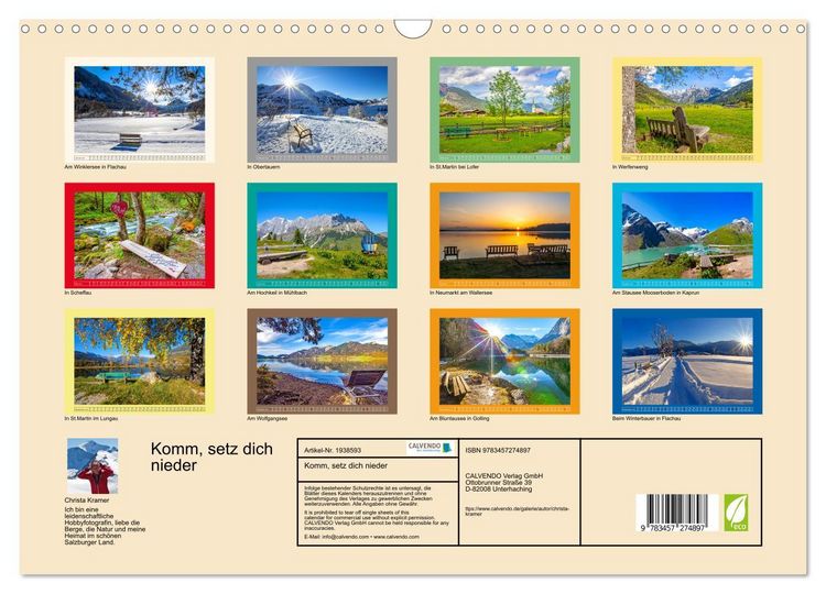 Produktbild: Komm, setz dich nieder (Wandkalender 2026 DIN A3 quer), CALVENDO Monatskalender