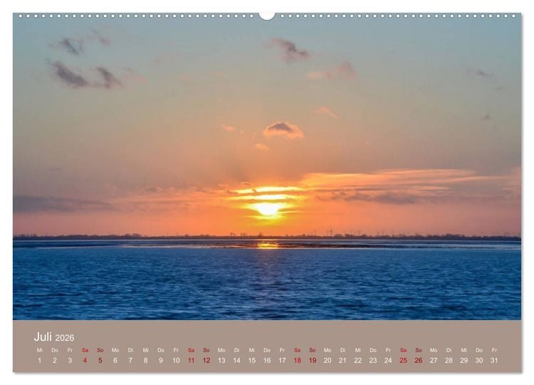 Produktbild: Wilhelmshaven - Sonne, K&uuml;ste und Meer (hochwertiger Premium Wandkalender 2026 DIN A2 quer), Kunstdruck in Hochglanz